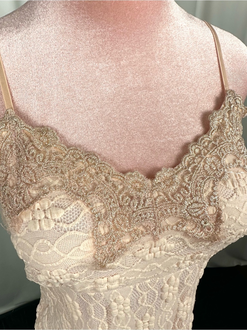 Vintage MKM Designs Lace Cami Top Cream Gold Fairycore XS/S - Picture 13 of 16